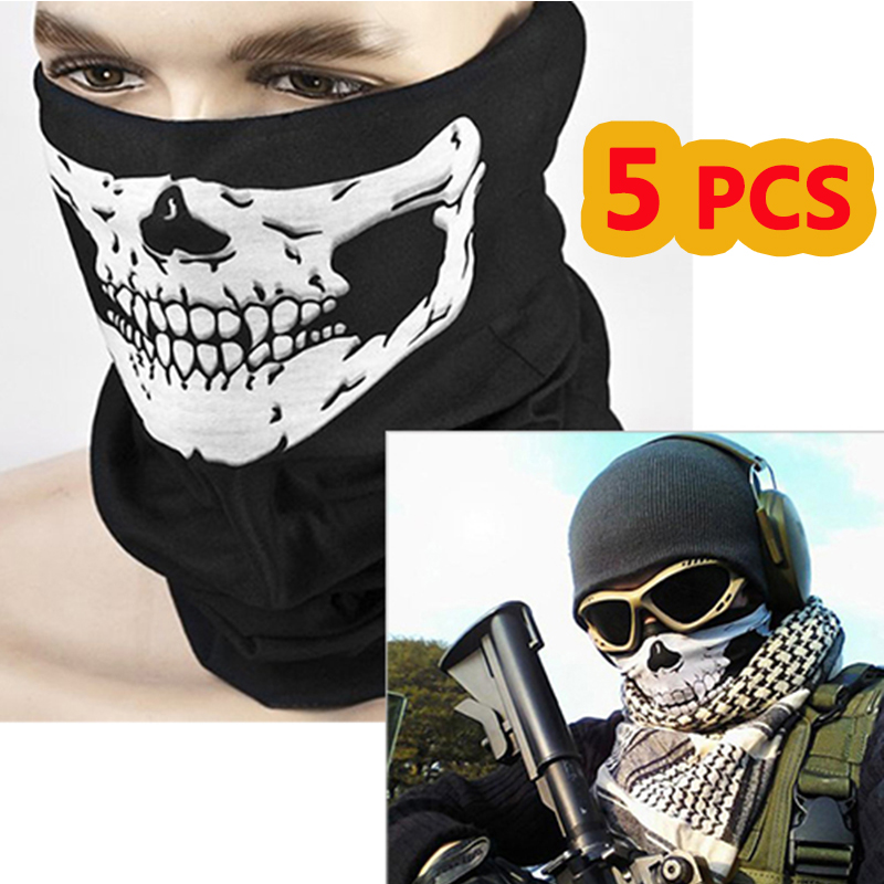 5 PC ٱ Ʈ ذ   ̽ ũ   ߿ и͸ Ŭ ũν  ũ/5 PCS Multifunction Ghost Skull Motorbike Motorcycle Face Mask Tactical Hunting Out